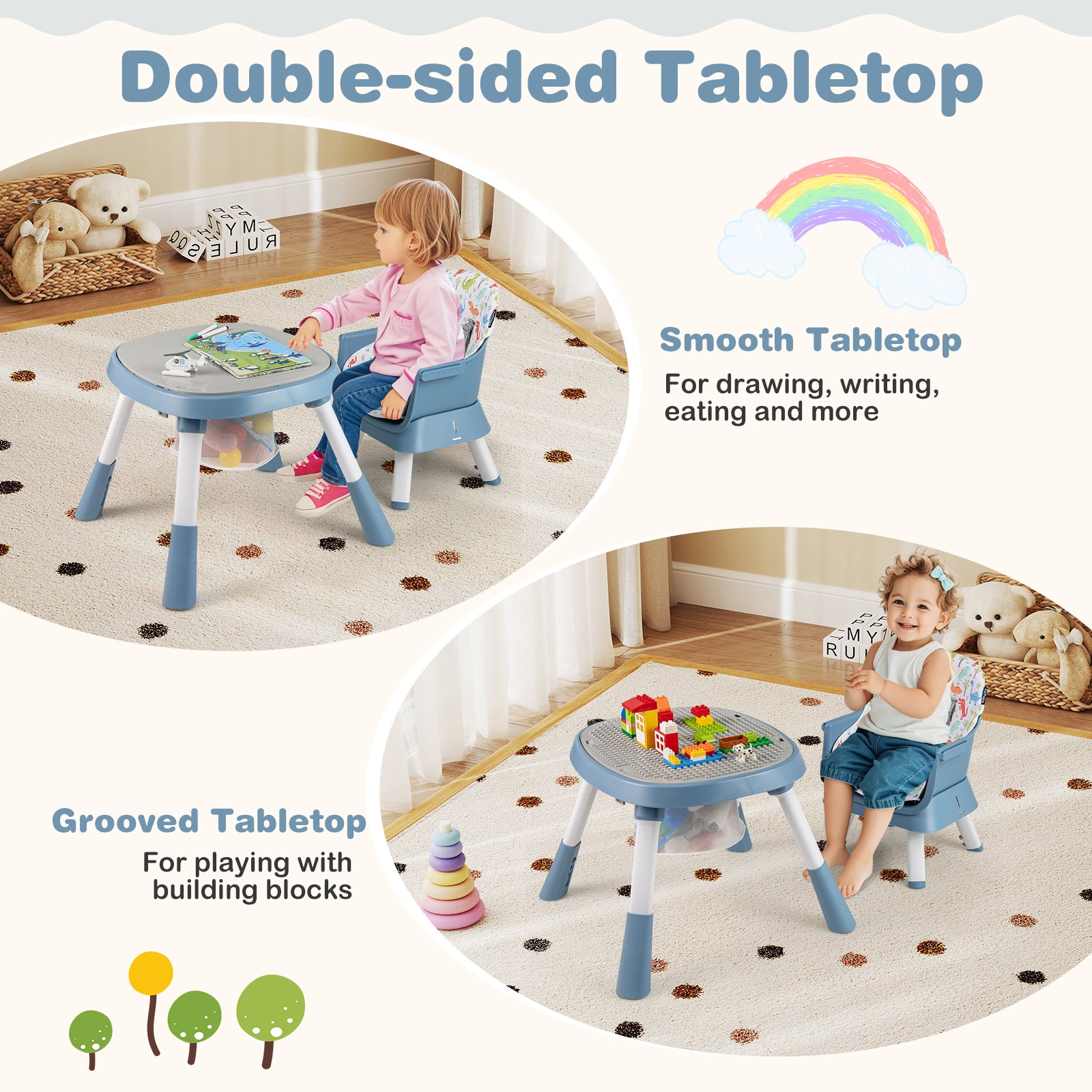 16-in-1 Baby High Chair with Activity Center and Booster Seat for Babies and Toddlers-Celadon, Green High Chairs at Gallery Canada