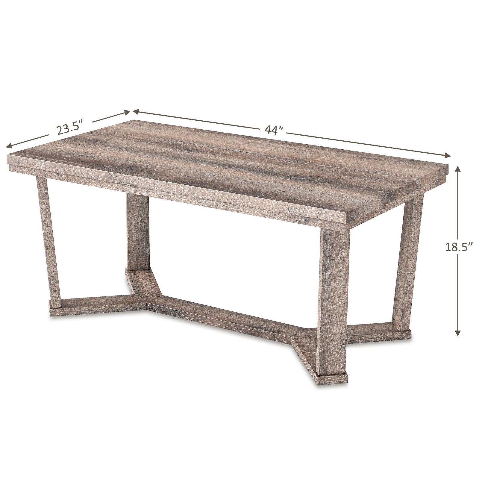 Rectangle Coffee Table Rubber Wood with Cross-Shaped Base, Gray Coffee Tables at Gallery Canada