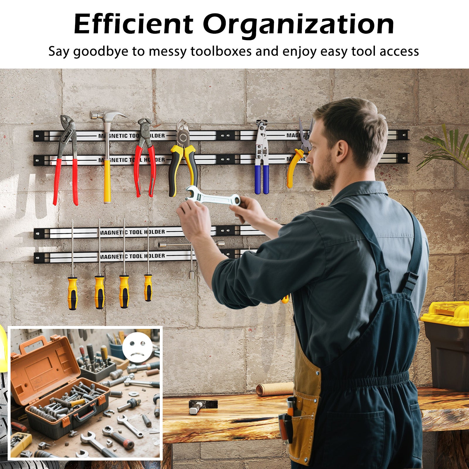 18 Inch Magnetic Tool Holder Strip with Mounting Screws, Silver Garages at Gallery Canada