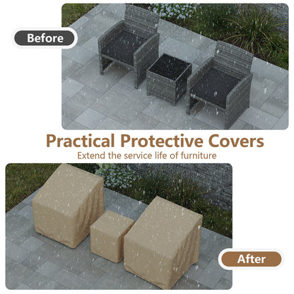 Patio Furniture Covers Waterproof Outdoor Conversation Covers for 3 Pieces Bistro Set, Beige Outdoor Furniture Accessories at Gallery Canada
