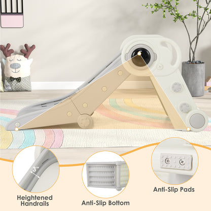 2 in 1 Baby Slide with Climber for Toddlers Age 18+ Months, Gray Climbers & Slides at Gallery Canada