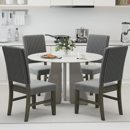 Dining Chair Set of 2 Mid-Century Modern Velvet Fabric Upholstered Chairs-Grey, Gray Dining Chairs at Gallery Canada