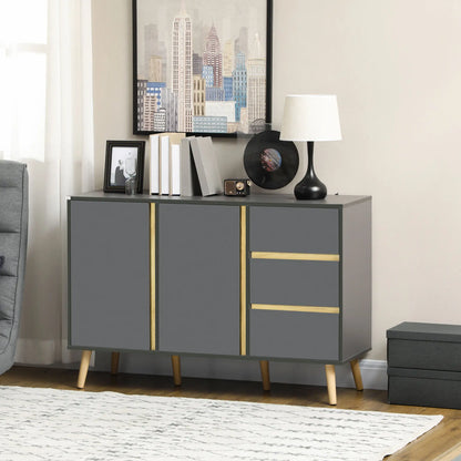 Sideboard Buffet Cabinet, Adjustable Shelves, Dark Grey Bar Cabinets at Gallery Canada