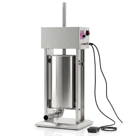 15L Electric Sausage Stuffer, 4 Tubes, Foot Pedal, Silver Kitchen Appliances Silver at Gallery Canada