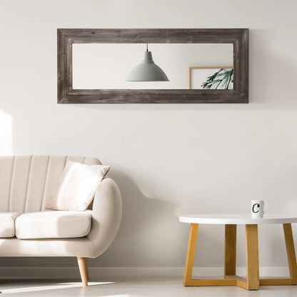 59" x 23.5" Full Length Mirror, Farmhouse Wall Mount, Dark Brown Wall Mirrors at Gallery Canada