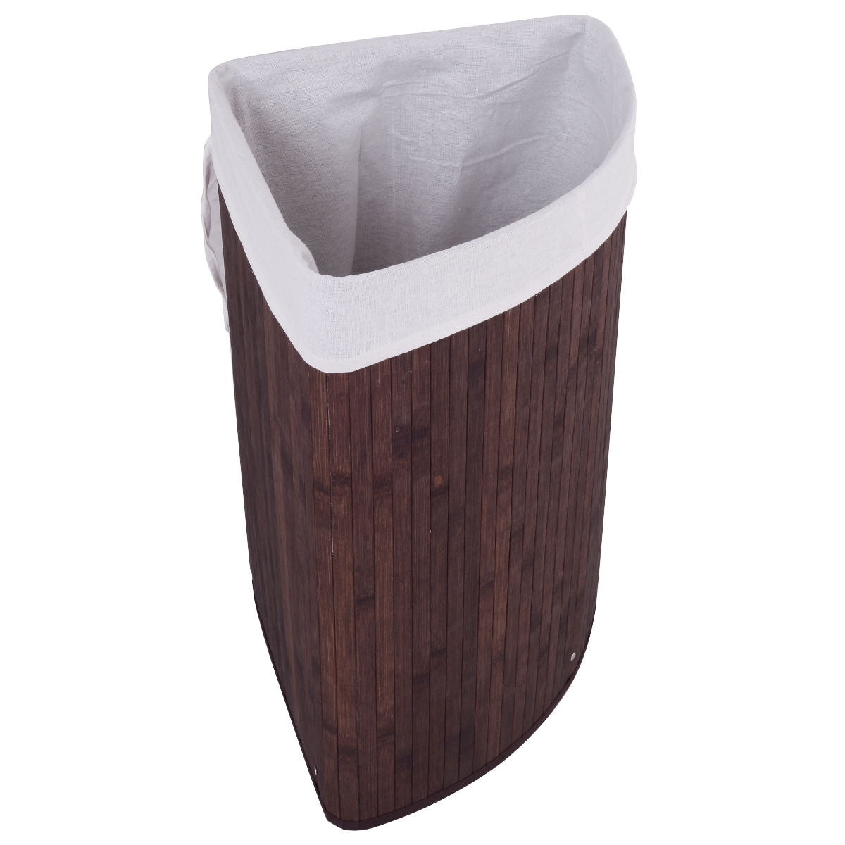 Corner Bamboo Hamper Laundry Basket, Brown Laundry Baskets at Gallery Canada