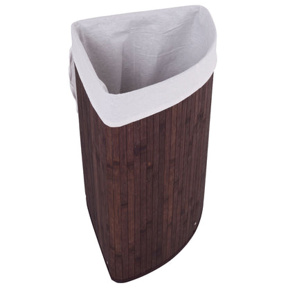 Corner Bamboo Hamper Laundry Basket, Brown Laundry Baskets at Gallery Canada