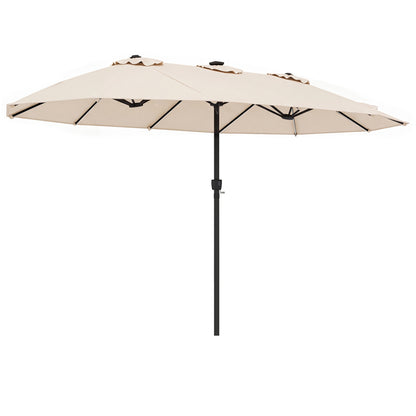 15.5FT Extra-Large Patio Umbrella, 12 Reinforced Metal Ribs, Beige