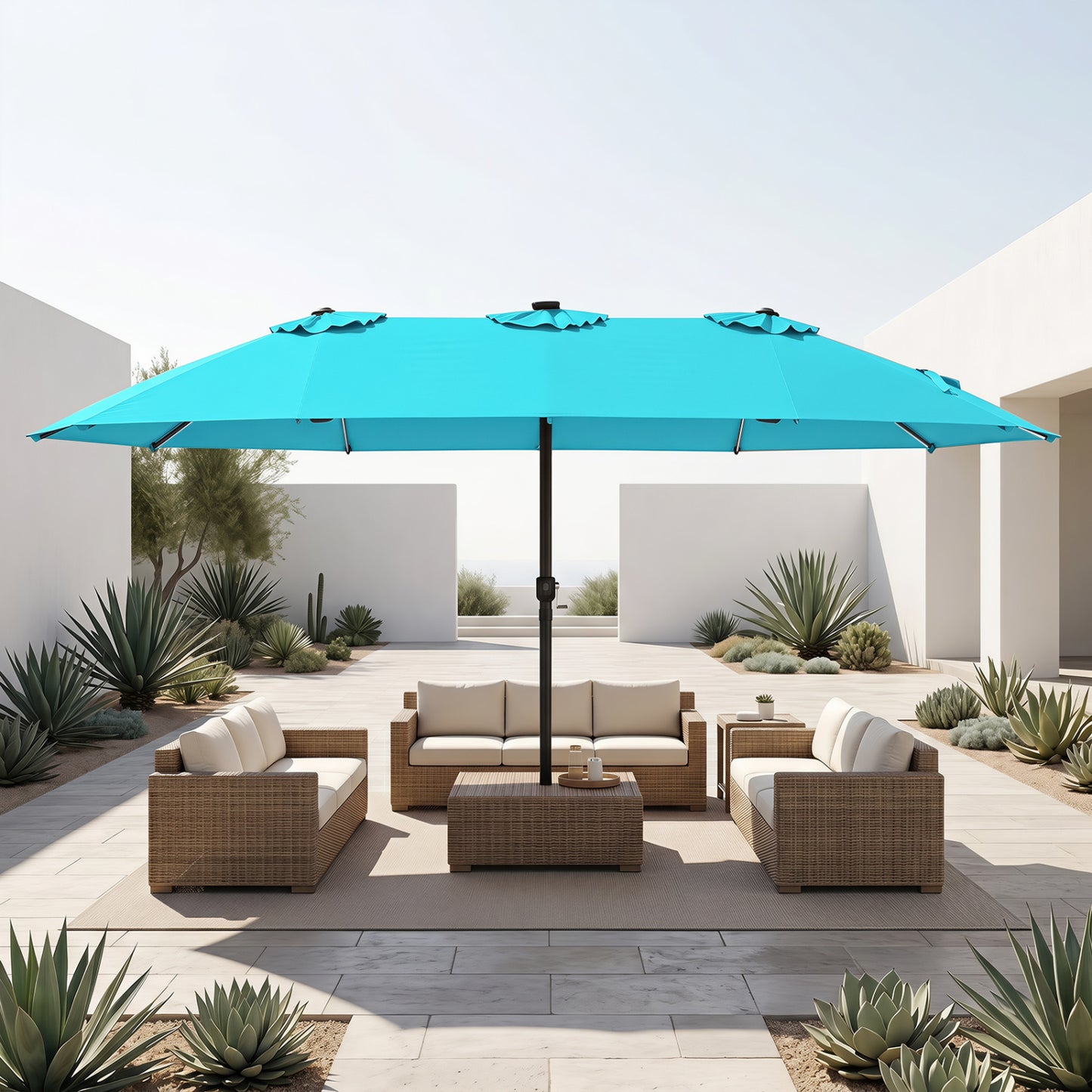 15.5FT Extra-Large Patio Umbrella, Turquoise