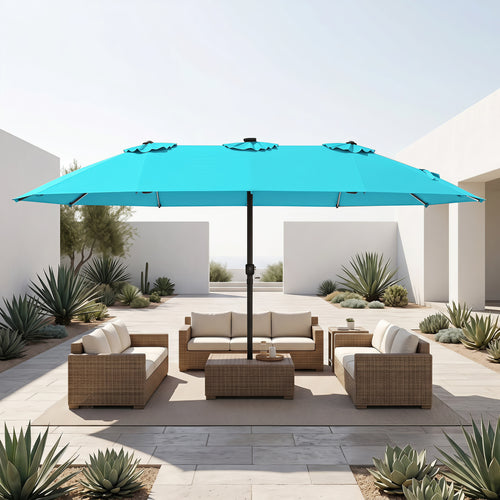 15.5FT Extra-Large Patio Umbrella, Turquoise