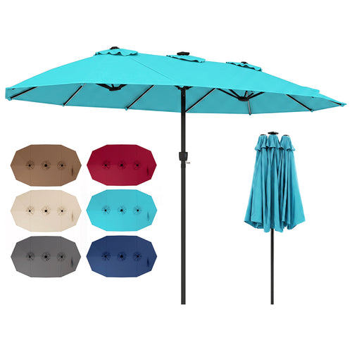 15.5FT Extra-Large Patio Umbrella, Turquoise