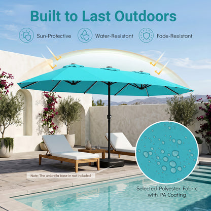 15.5FT Extra-Large Patio Umbrella, Turquoise
