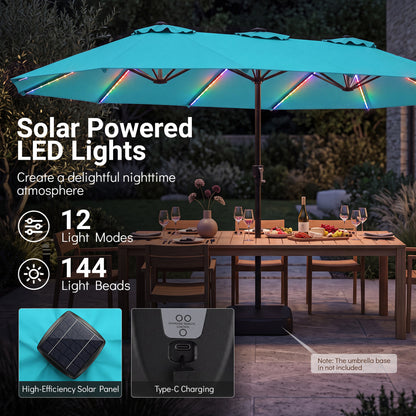 15.5FT Extra-Large Patio Umbrella, Turquoise