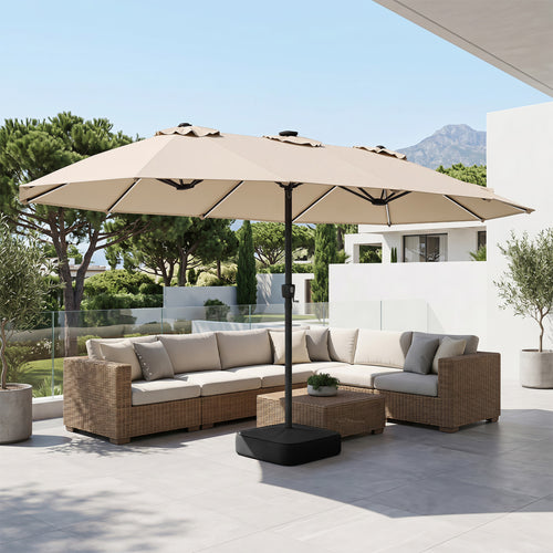 15.5FT Extra-Large Patio Umbrella, 12 Ribs, Beige