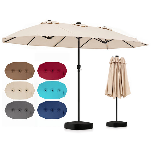 15.5FT Extra-Large Patio Umbrella, 12 Ribs, Beige