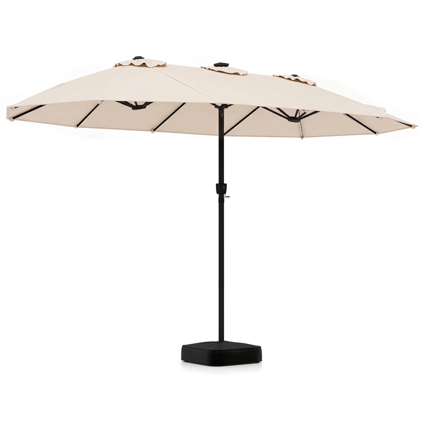 15.5FT Extra-Large Patio Umbrella, 12 Ribs, Beige