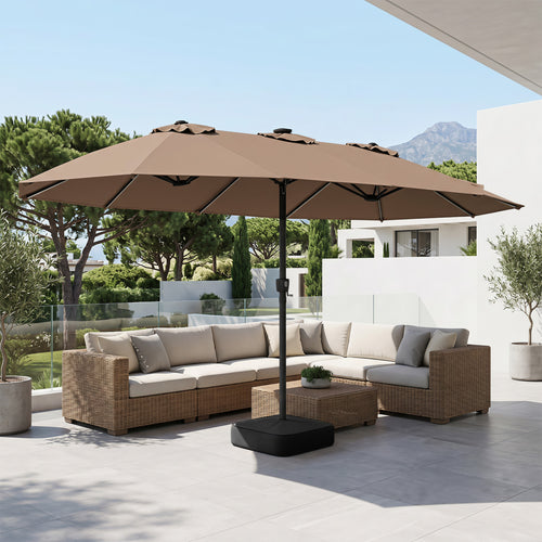 15.5FT Extra-Large Patio Umbrella, Brown