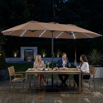 15.5FT Extra-Large Patio Umbrella, Brown
