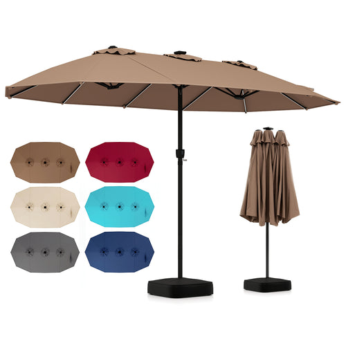 15.5FT Extra-Large Patio Umbrella, Brown