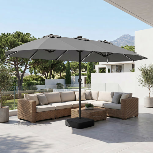 15.5FT Extra-Large Patio Umbrella, Gray