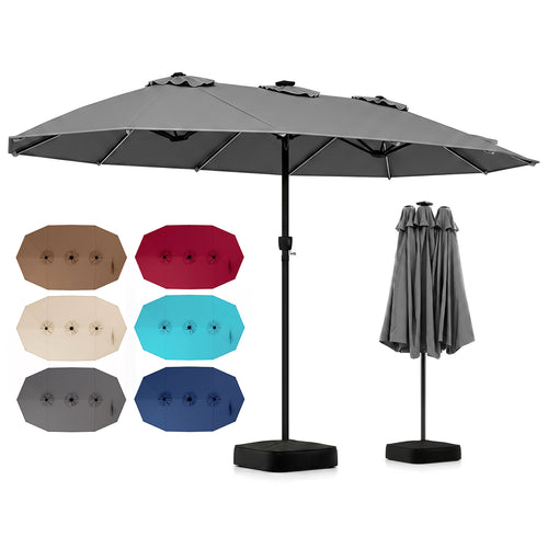 15.5FT Extra-Large Patio Umbrella, Gray