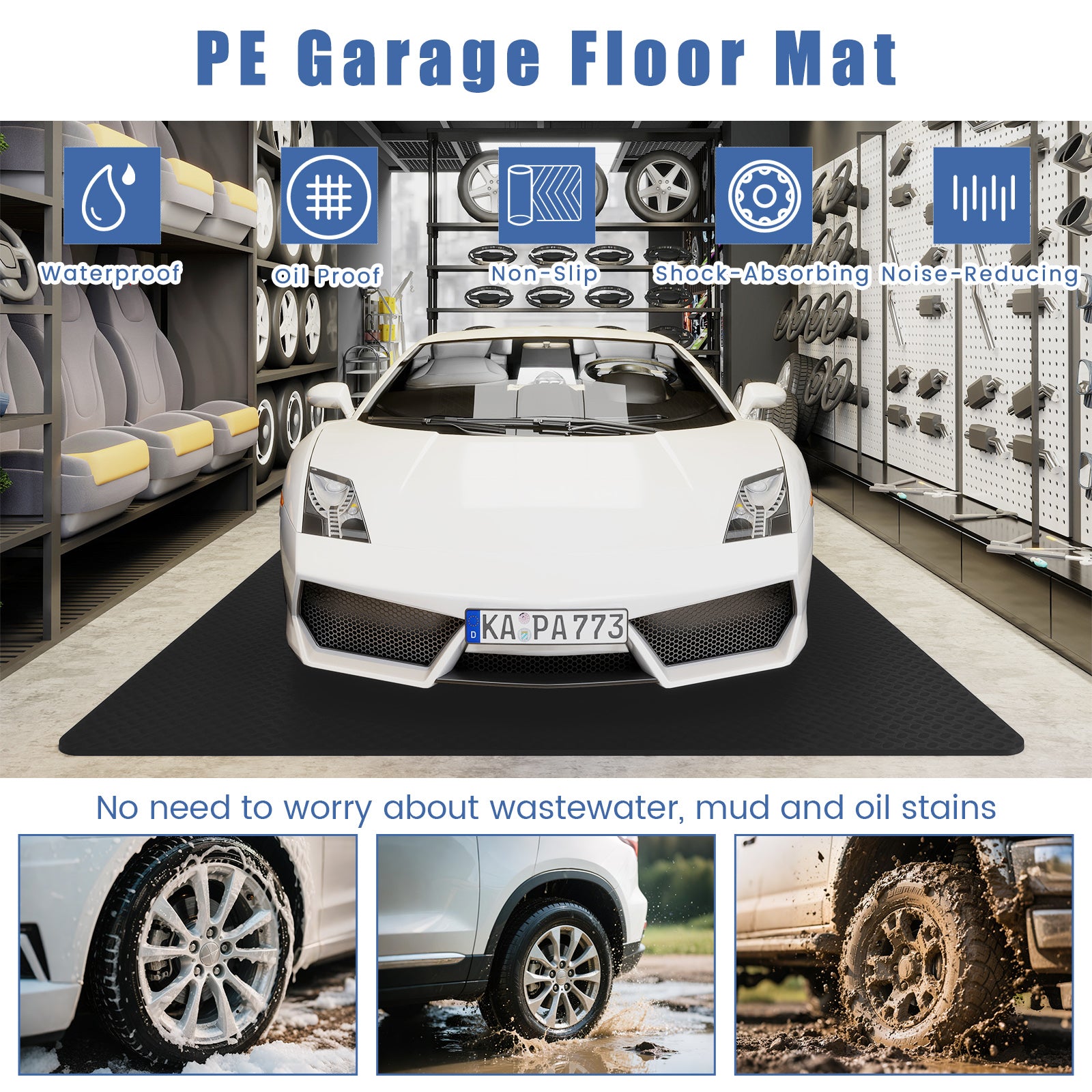 15.5 x 7.7 FT Garage Floor Mat 7 mm Thickened PE Flooring Rolls Pack of 4 Garages at Gallery Canada