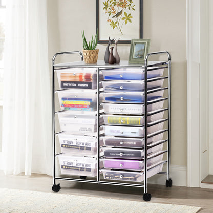 15-Drawer Rolling Organizer Cart, Transparent File Cabinets at Gallery Canada