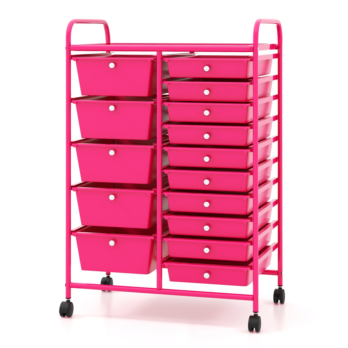 15-Drawer Rolling Organizer Cart, Pink File Cabinets at Gallery Canada