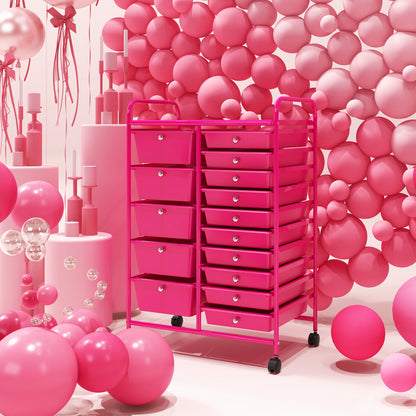 15-Drawer Rolling Organizer Cart, Pink File Cabinets at Gallery Canada