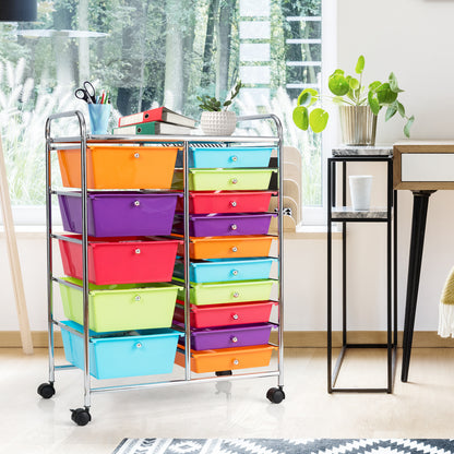 15-Drawer Rolling Organizer Cart, Multicolor File Cabinets at Gallery Canada