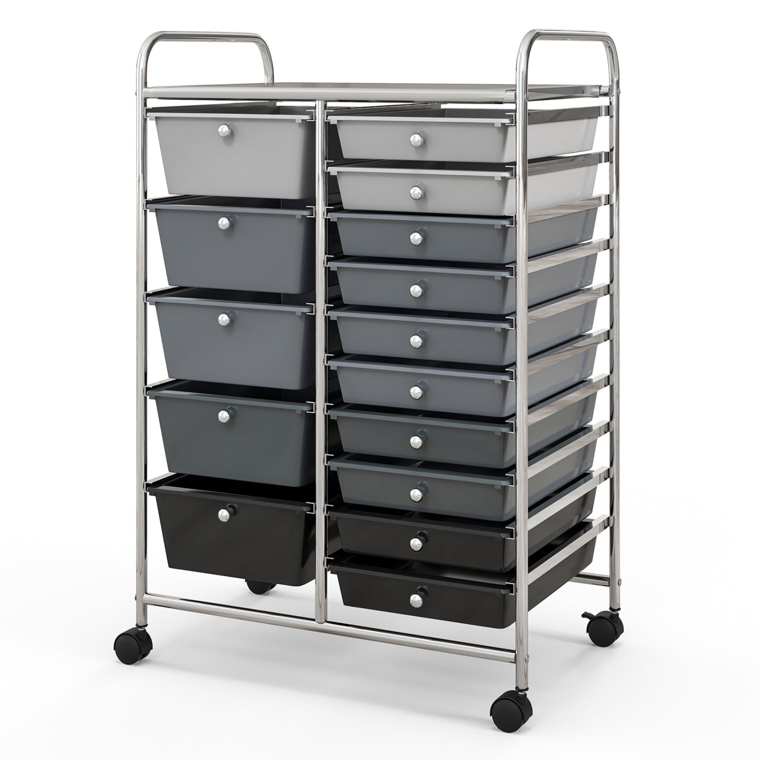 15-Drawer Rolling Organizer Cart, Gradient, Gray File Cabinets at Gallery Canada