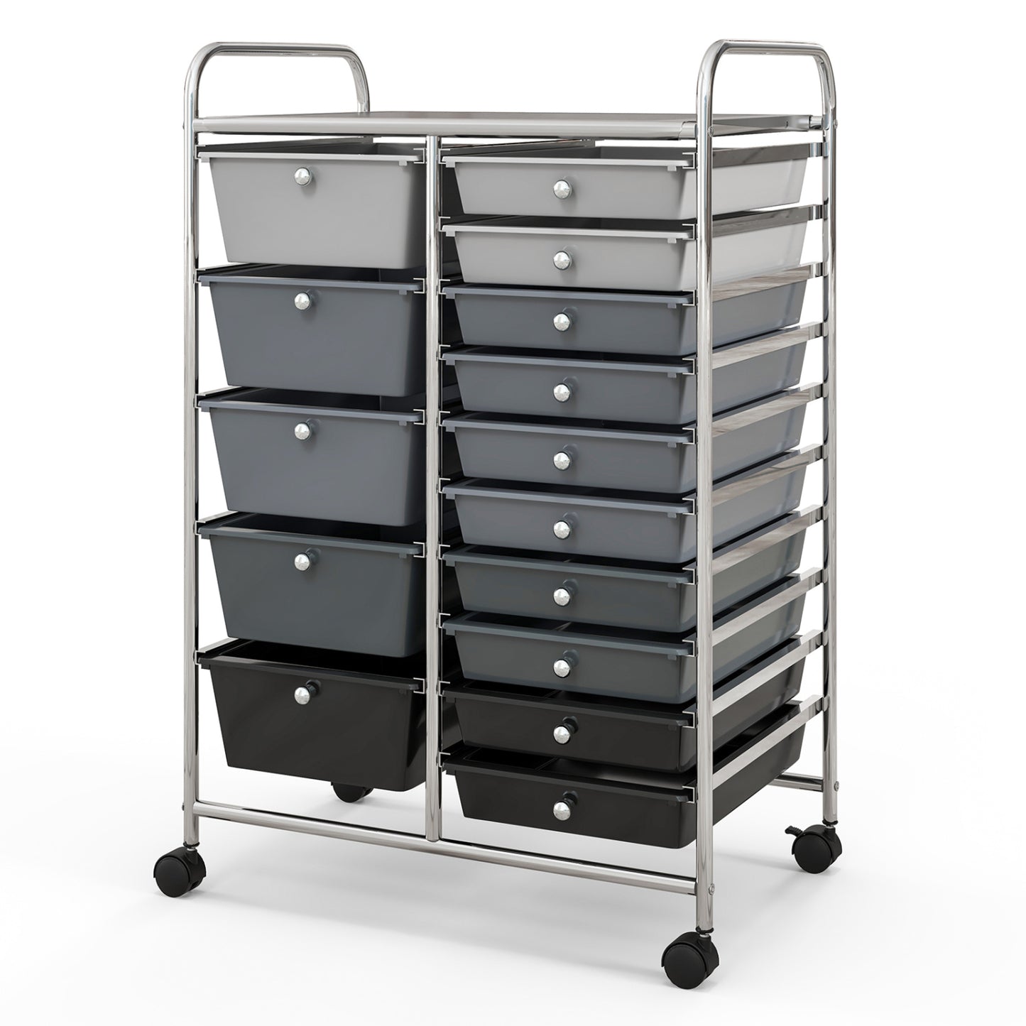 15-Drawer Rolling Organizer Cart, Gradient, Gray File Cabinets at Gallery Canada