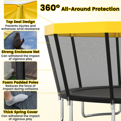 15 FT Outdoor Trampoline ASTM Compliant Recreational Trampoline with Non-Slip Ladder, Yellow Trampolines at Gallery Canada