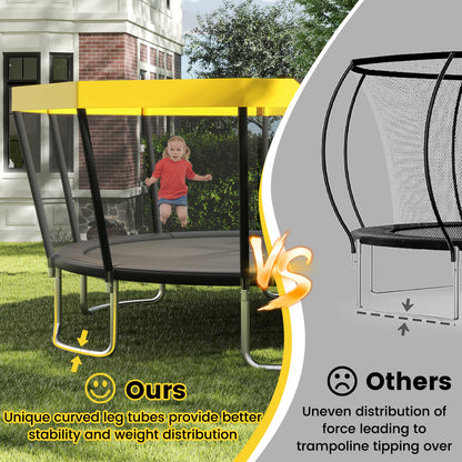 15 FT Outdoor Trampoline ASTM Compliant Recreational Trampoline with Non-Slip Ladder, Yellow Trampolines at Gallery Canada