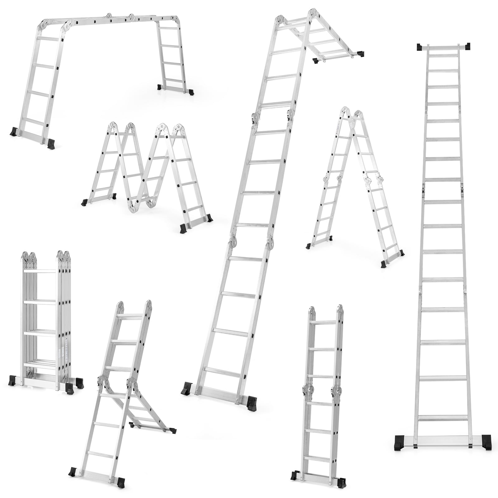 15 Feet Folding Aluminum Ladder, Safe Locking Hinge Garages at Gallery Canada