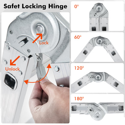 15 Feet Folding Aluminum Ladder, Safe Locking Hinge Garages at Gallery Canada