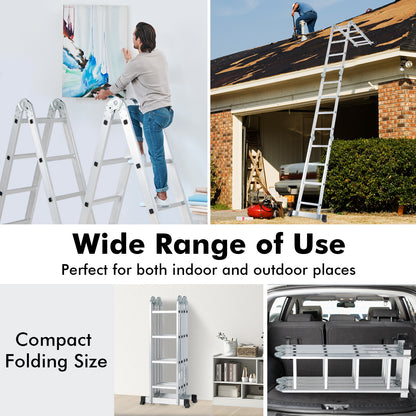 15 Feet Folding Aluminum Ladder, Safe Locking Hinge Garages at Gallery Canada