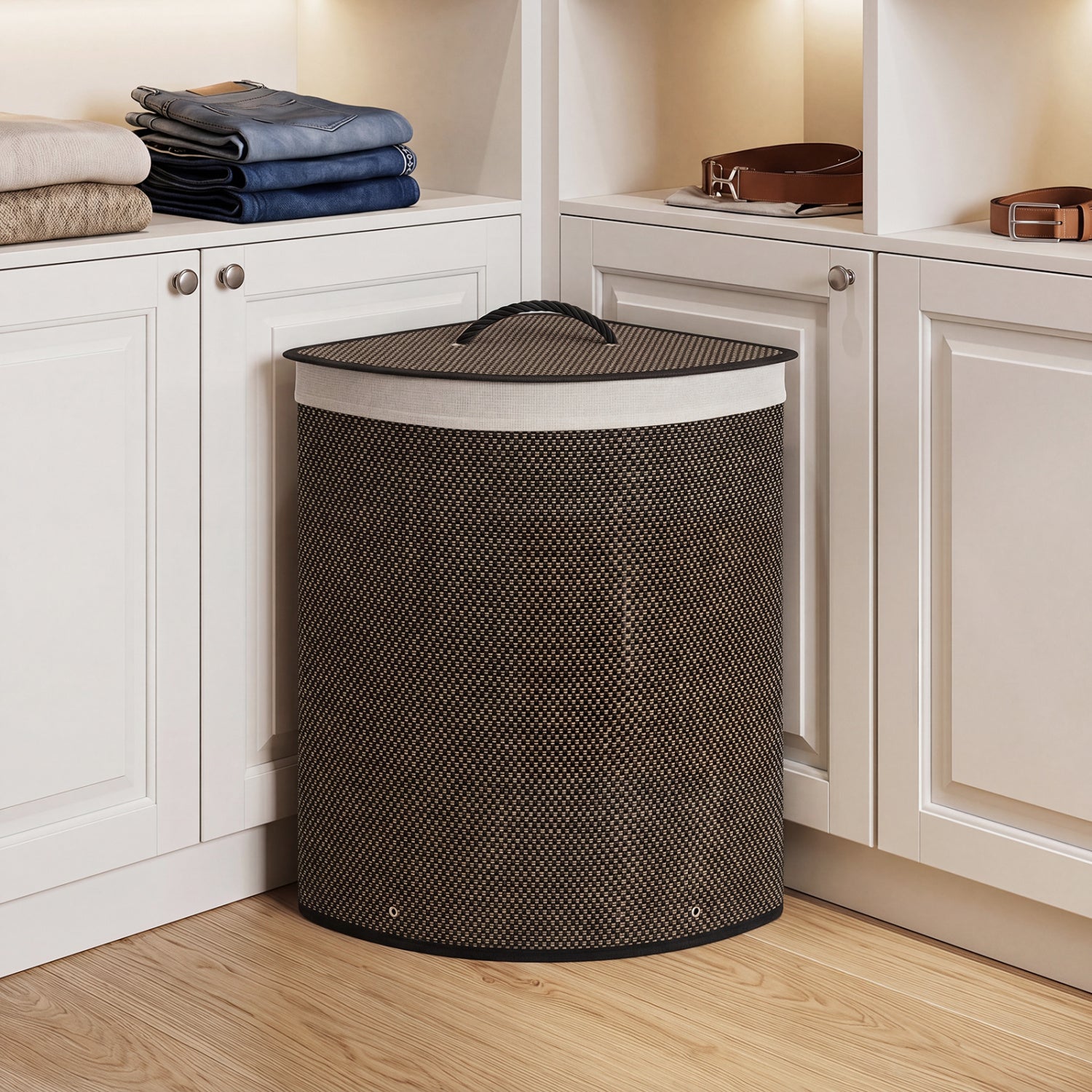 15 Gal Capacity Bamboo Laundry Hamper with Removable Liner, Black Laundry Baskets at Gallery Canada