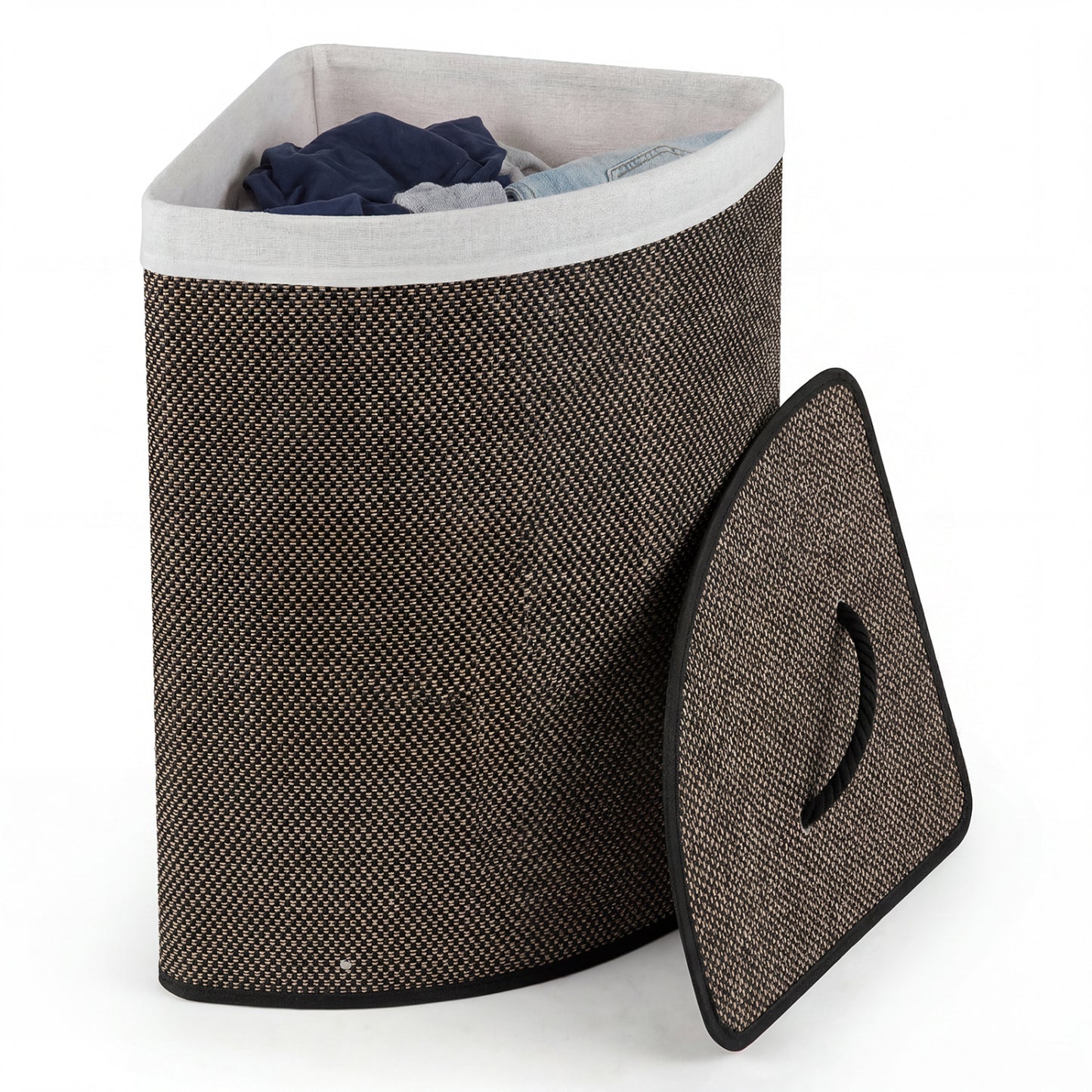 15 Gal Capacity Bamboo Laundry Hamper with Removable Liner, Black Laundry Baskets Black at Gallery Canada
