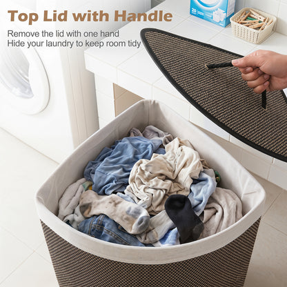 15 Gal Capacity Bamboo Laundry Hamper with Removable Liner, Black Laundry Baskets at Gallery Canada