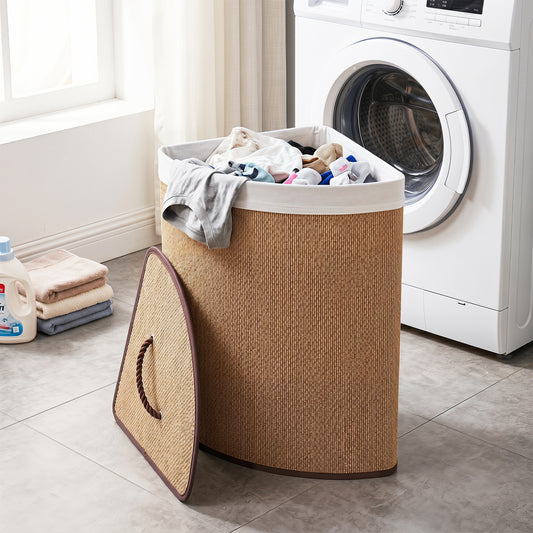 15 Gal Capacity Bamboo Laundry Hamper with Removable Liner, Brown Laundry Baskets Brown at Gallery Canada