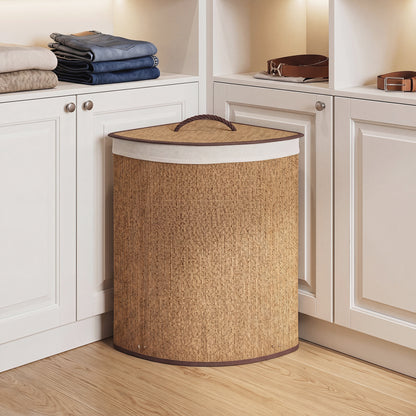 15 Gal Capacity Bamboo Laundry Hamper with Removable Liner, Brown Laundry Baskets at Gallery Canada