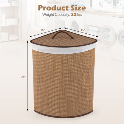 15 Gal Capacity Bamboo Laundry Hamper with Removable Liner, Brown Laundry Baskets at Gallery Canada