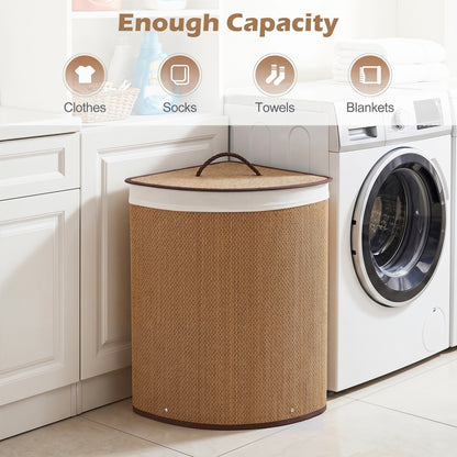 15 Gal Capacity Bamboo Laundry Hamper with Removable Liner, Brown Laundry Baskets at Gallery Canada