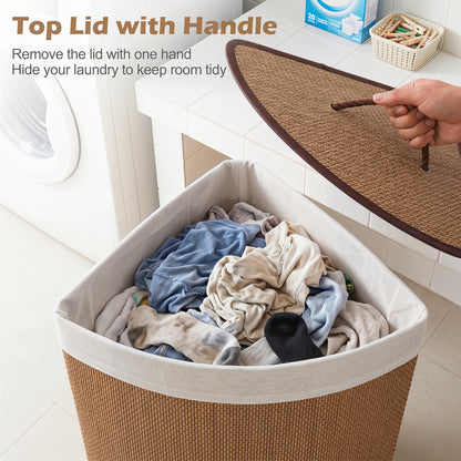 15 Gal Capacity Bamboo Laundry Hamper with Removable Liner, Brown Laundry Baskets at Gallery Canada