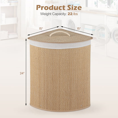15 Gal Capacity Bamboo Laundry Hamper with Removable Liner-Natrual, Natural Laundry Baskets at Gallery Canada