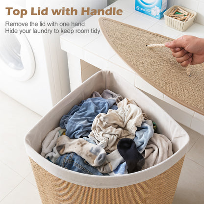 15 Gal Capacity Bamboo Laundry Hamper with Removable Liner-Natrual, Natural Laundry Baskets at Gallery Canada