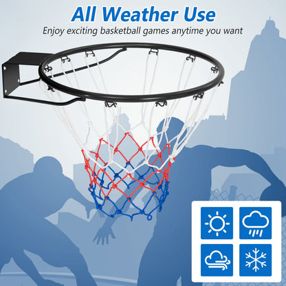 15 Inch Basketball Rim Replacement, All Weather Net, Black Sport Equipments at Gallery Canada