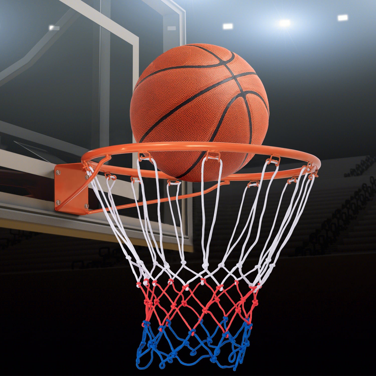 15 Inch Basketball Rim, All Weather Net, Orange Sport Equipments at Gallery Canada
