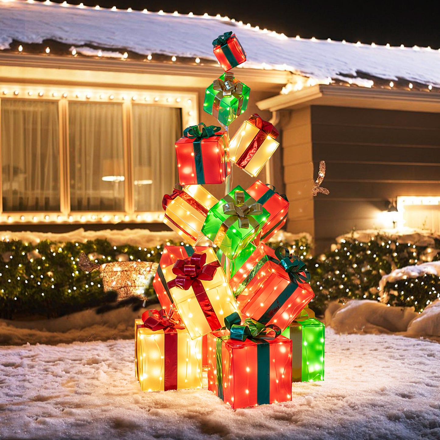 15 PCS Lighted Christmas Boxes, 483 LED Bulbs, Indoor Outdoor Christmas Decor & Accessories at Gallery Canada